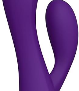 plusOne Dual Rabbit Vibrating Massager – Waterproof, USB Rechargeable Personal Massager with 10 Settings – Body-Safe Silicone Dual Motor Toy for Solo or Partner Play Purple